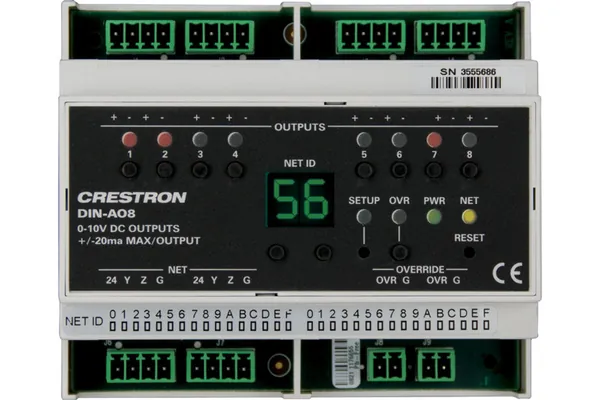 Crestron DIN-AO8 DIN Rail Analog Output Module