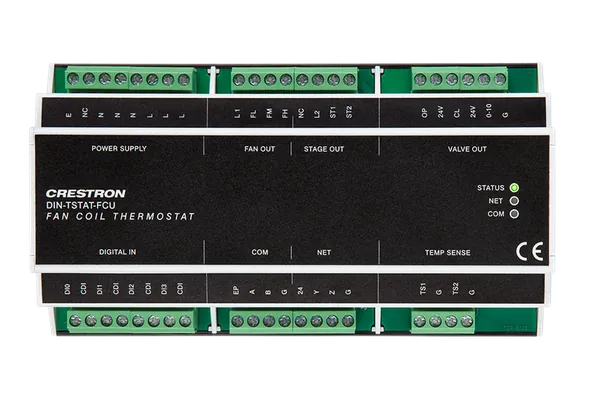 Crestron DIN-TSTAT-FCU DIN Rail Heating & Cooling Fan-Coil Thermostat