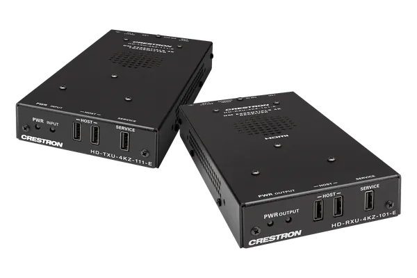 Crestron DM-EXT-2011 4K60 4:4:4 DM Essentials Transmitter Receiver Pair for USB-C DisplayPort, USB 2.0, and Ethernet Signal Extension over CATx Cable