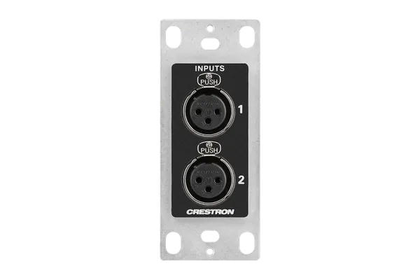 Crestron DM-NAX-2XLRI-1G DM NAX Audio-over-IP Wall Plate with XLR, Black, 1-Gang