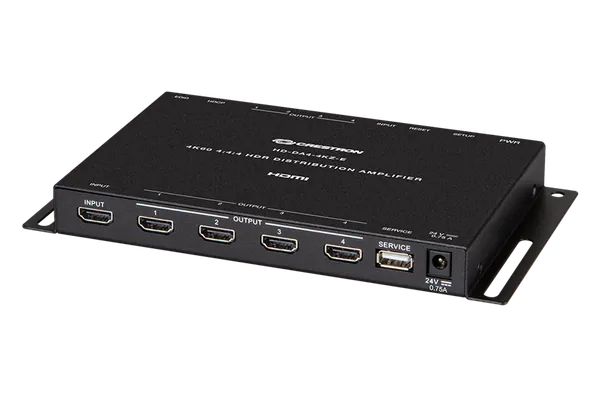 Crestron HD-DA4-4KZ 1:4 HDMI Distribution Amplifier w/4K60 4:4:4 & HDR Support