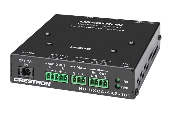 Crestron HD-RXCA-4KZ-101 DM Essentials 4K60 4:4:4 Receiver for HDMI, RS-232, IR, and Analog Audio Signal Extension over CATx Cable