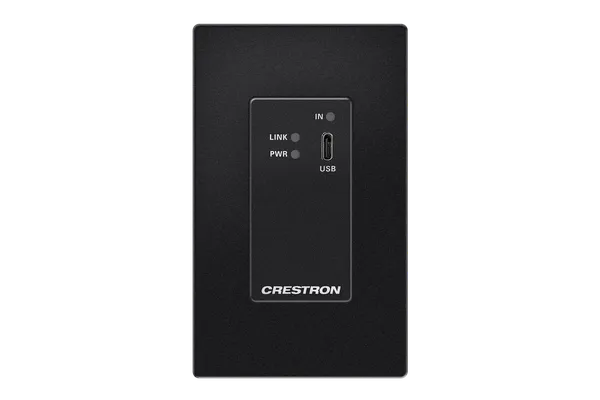Crestron HD-TX-4KZ-111-1G DM Essentials 4K60 4:4:4 Transmitter for USB-C DisplayPort Signal Extension over CATx Cable, Wall Plate