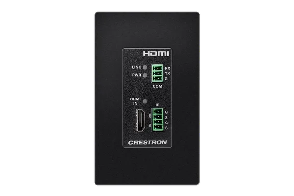 Crestron HD-TXC-4KZ-101-1G DM Essentials 4K60 4:4:4 Transmitter for HDMI, RS-232, and IR Signal Extension over CATx Cable, Wall Plate
