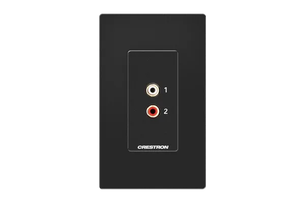 Crestron MP-WP-2RCAO-1G Media Presentation Wall Plate, RCA, Black, 1-Gang