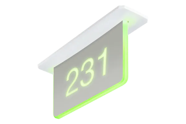 Crestron SSC-102-EL-USB Room Availability Hall Sign, Ceiling Mount with USB-C Adapter, Includes Custom Engraving