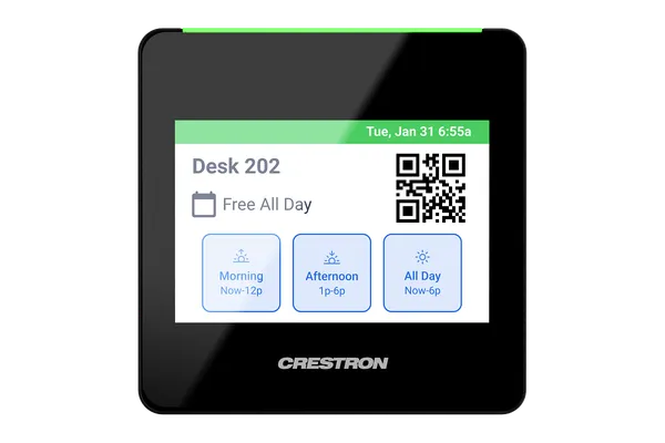 Crestron TSS-470E 3.5 in. Desk Scheduling Touch Screen, Black Textured