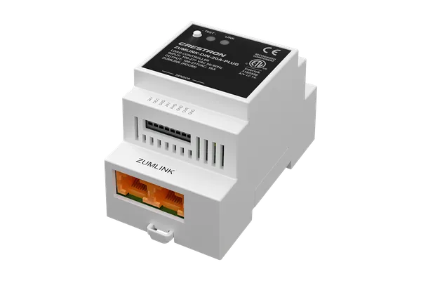Crestron ZUMLINK-DIN-20A-PLUG DIN Rail Load Controller, Plug Load Switch, 20A, 100-277VAC for Zum Lighting Control with Link Communication