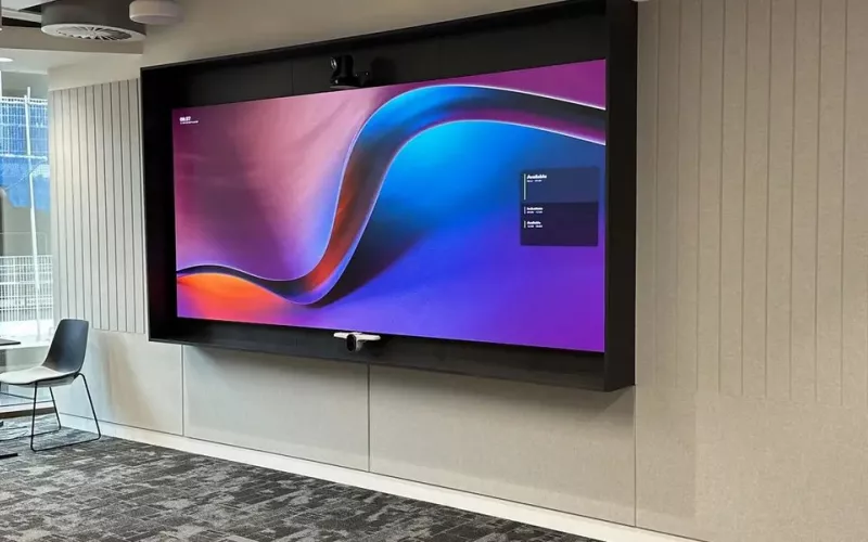 Large format display in an open plan office