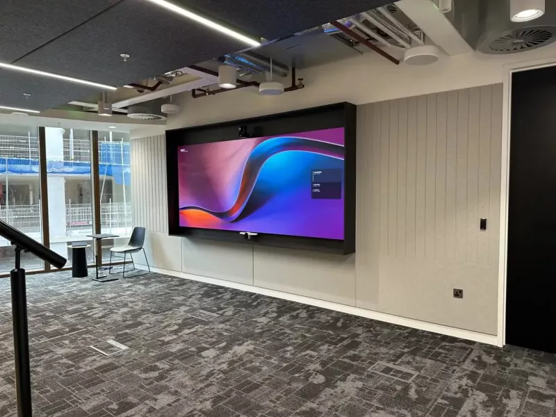 Large format display in an open plan office in Dublin