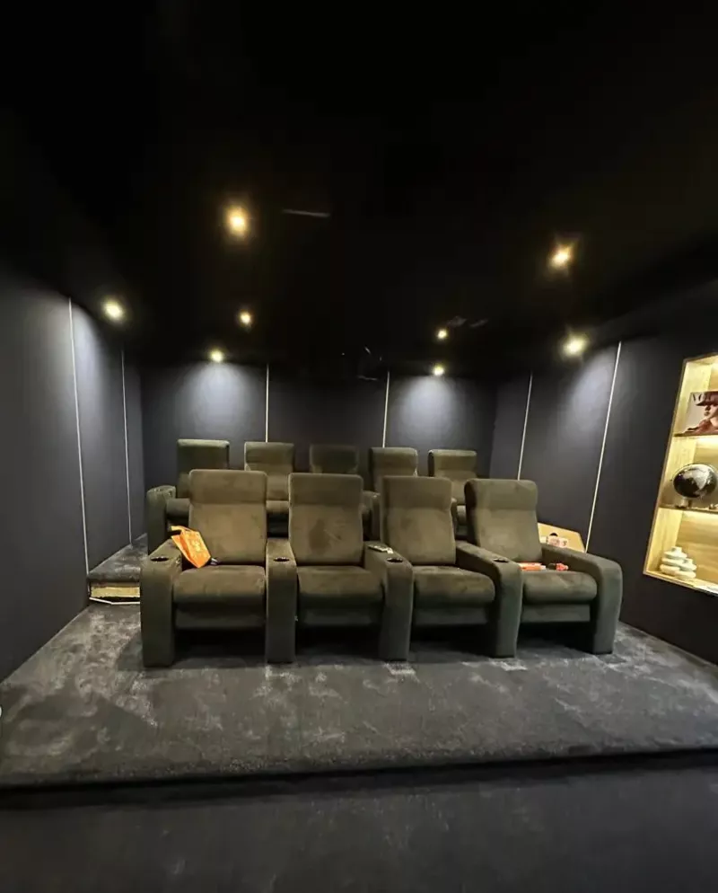 Finished home cinema with tiered recliners in Dalkey, Dublin