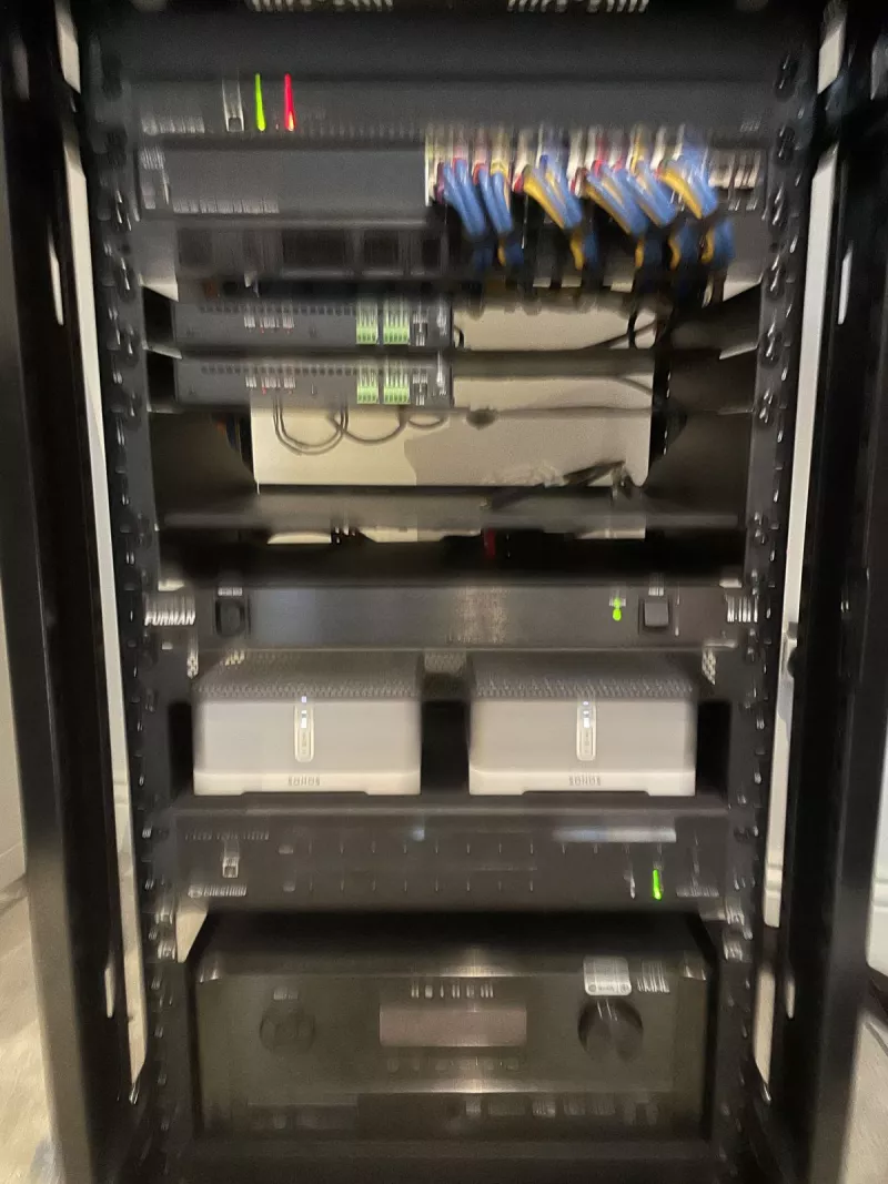 The Crestron equipment rack