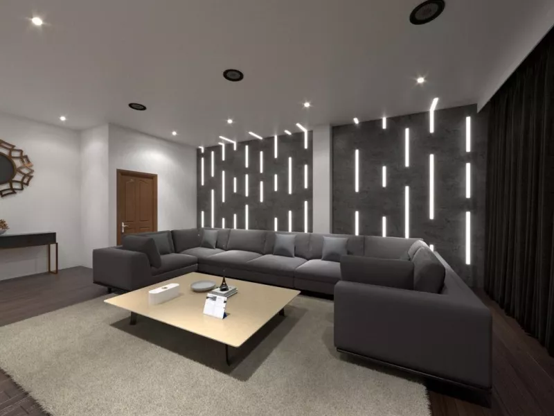 The 3D design visual for the room