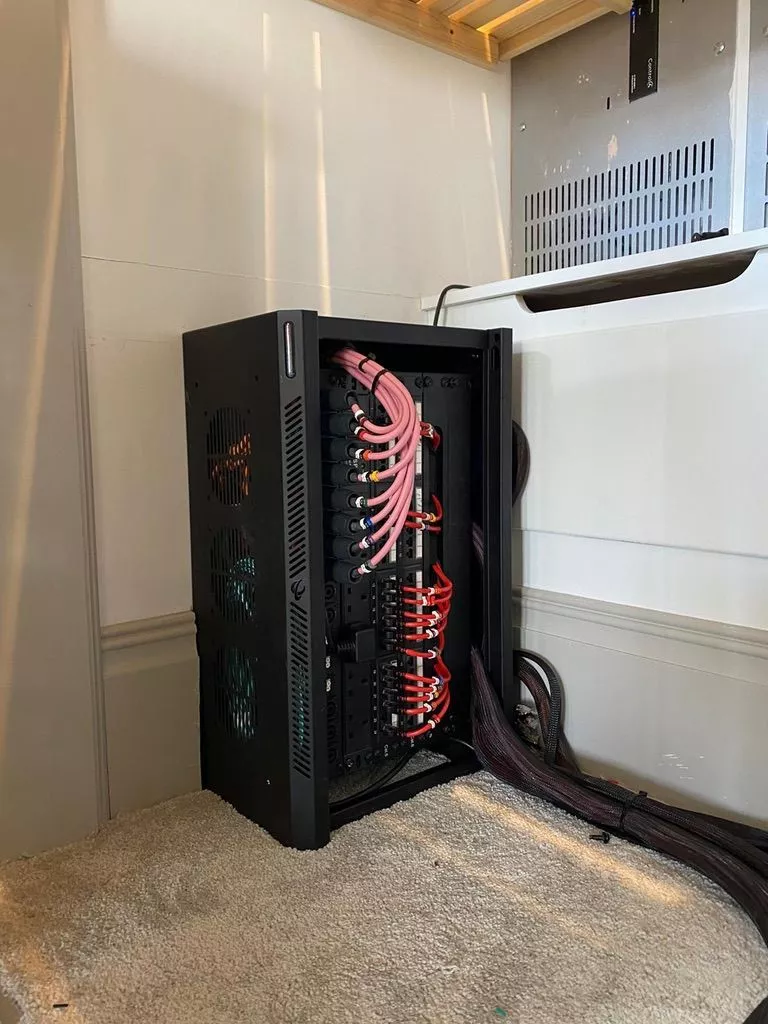 The finished rack in place