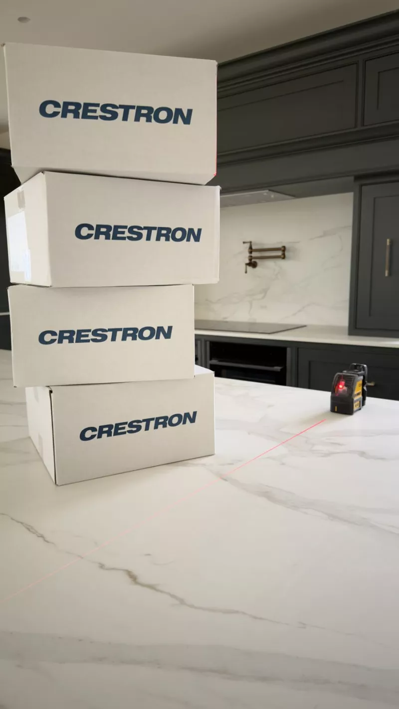 Crestron equipment ready to install