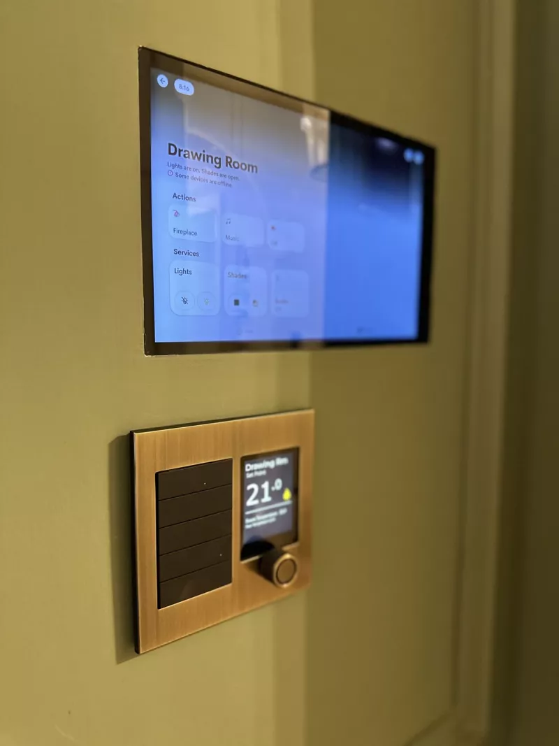 Touch screen and thermostat in the hall