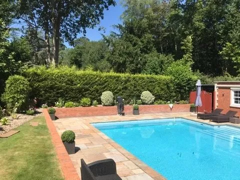 The pool and garden