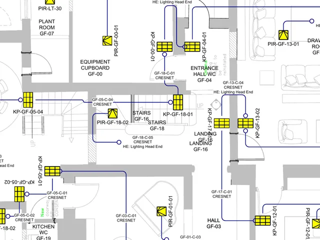 Detail from a lighting layout drawing